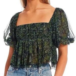 Free People Multicolor Smocked Skirt  L